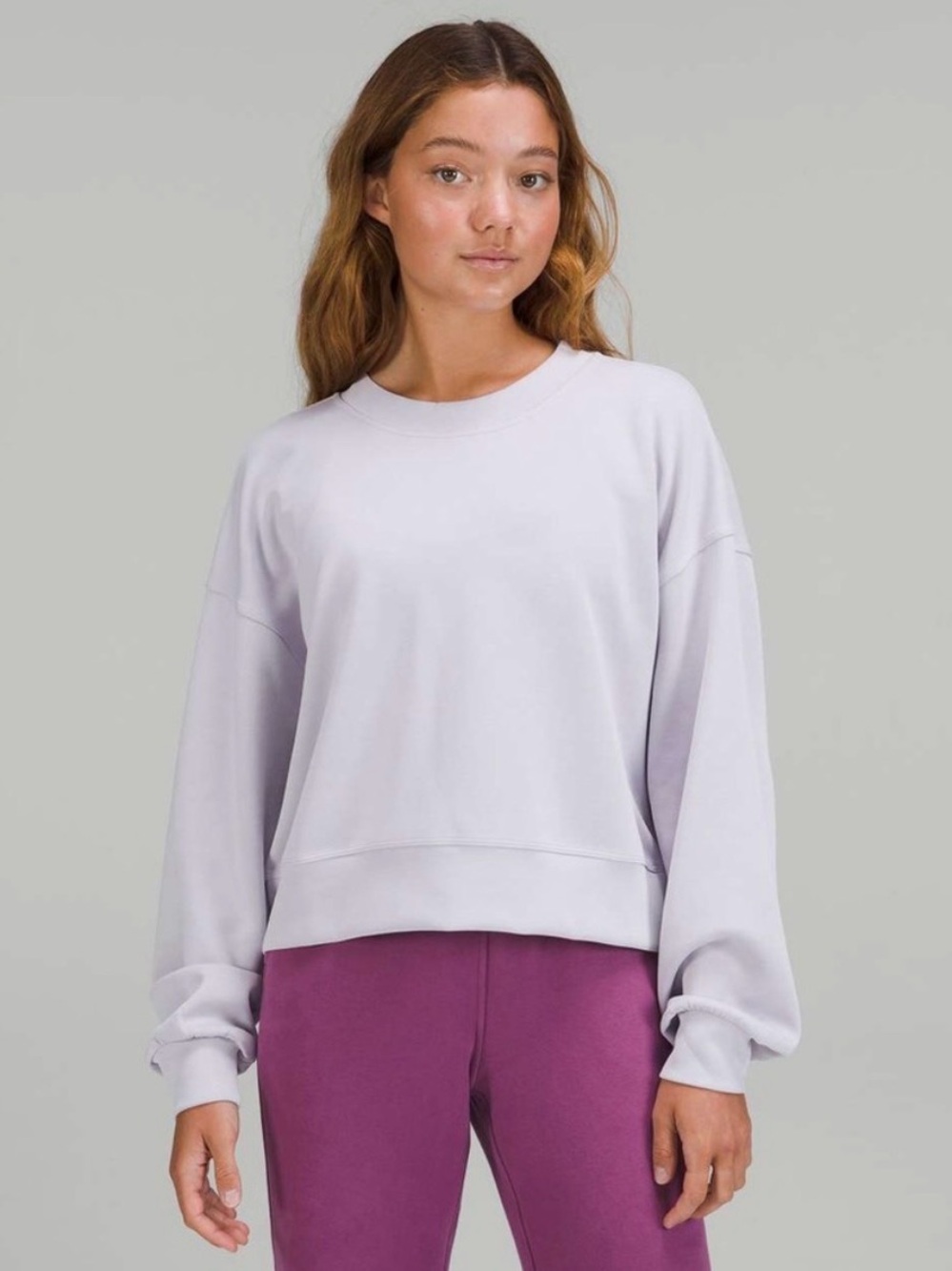 Lululemon Softstreme Lavender Relaxed Crewneck Sweatshirt - Women